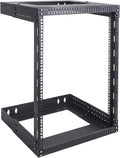 15U Wall-Mount Open Frame Server and Network Equipment Rack with Adjustable Depth 12"-20" D360