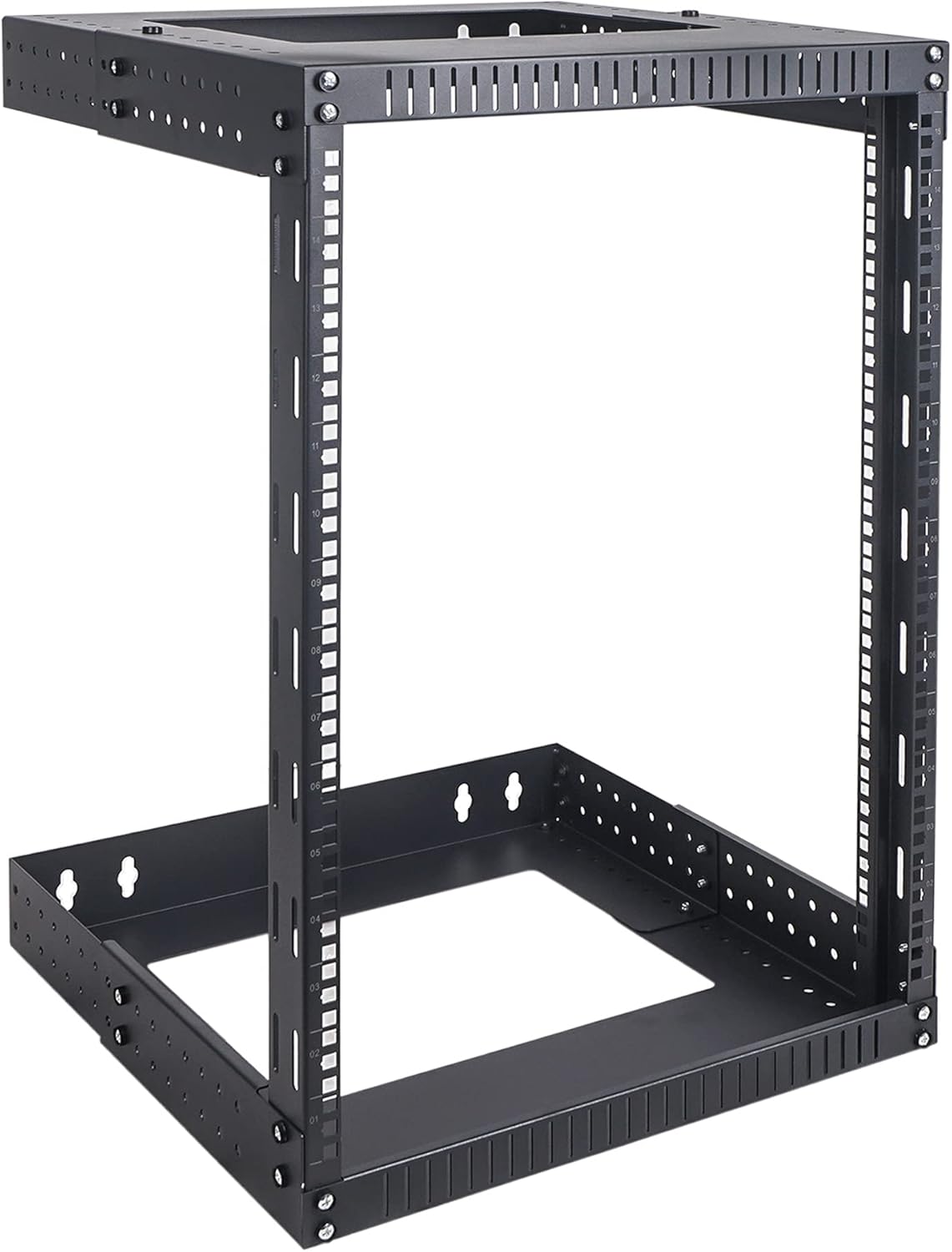 15U Wall-Mount Open Frame Server and Network Equipment Rack with Adjustable Depth 12"-20" D360