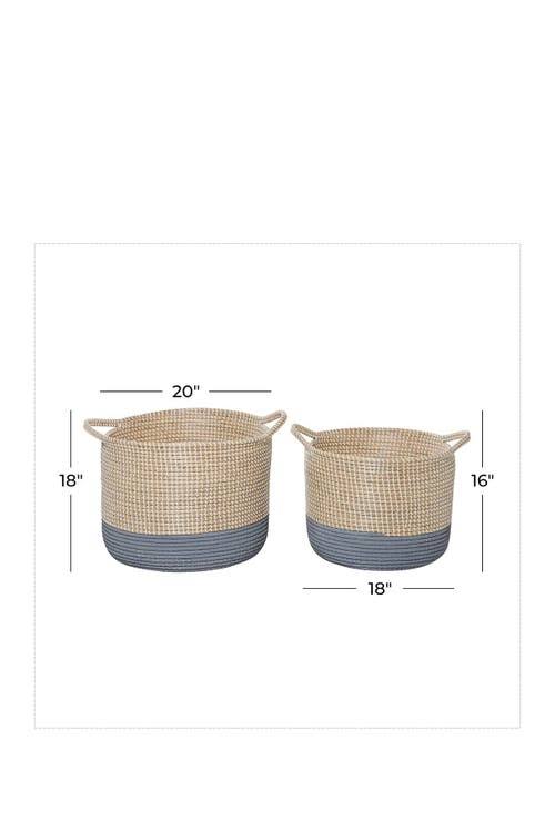 Set of 2 Brown Sea Grass Storage Basket A6617