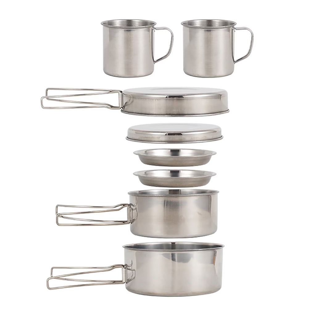 8PCS Stainless Steel Camping Cookware Set C394