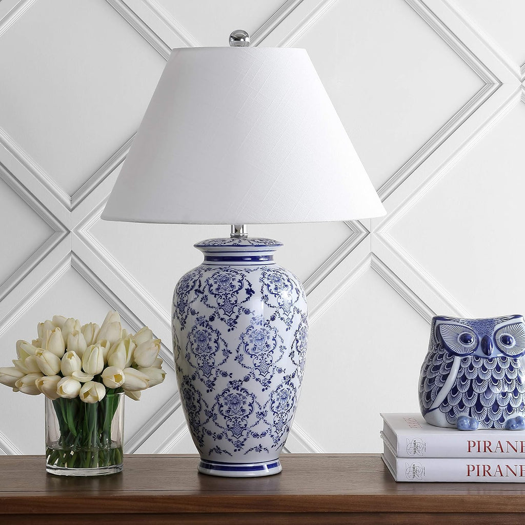 Blue/White Chinoiserie Ceramic LED Table Lamp E9456