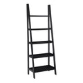 Black 5-Shelf Ladder Bookcase I651