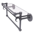 Matte Gray Glass Gallery Shelf with Towel Bar G737509