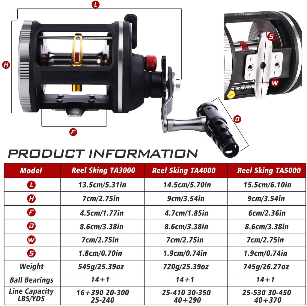 14+1BB Level Wind Trolling Fishing Reel L360