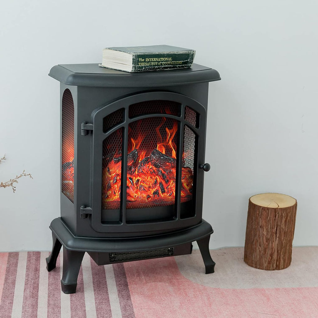 24 inch Portable Electric Wood Stove Fireplace with Flame Effect M333400