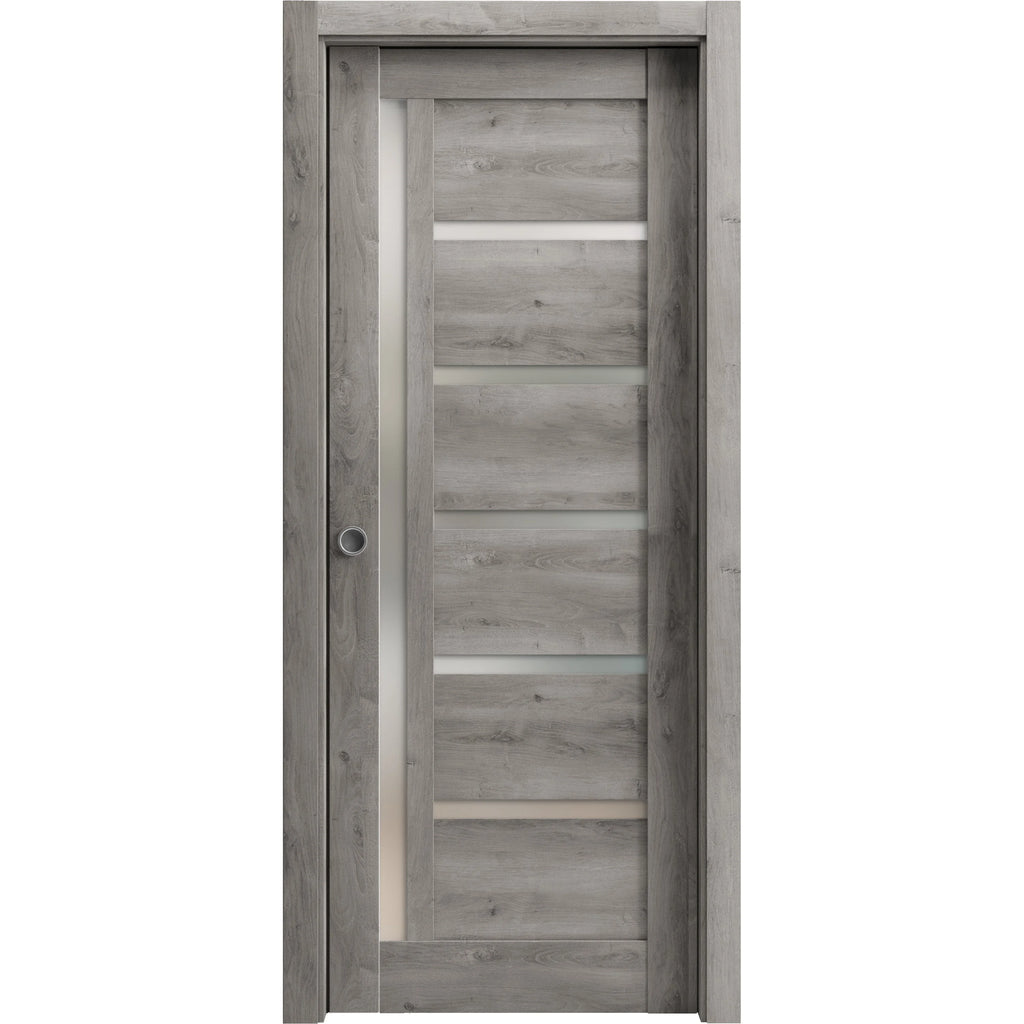 Sliding French Pocket Door 36 x 80 inches Solid Wood Interior Door P681