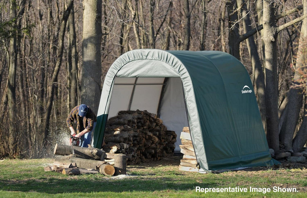 Green 8'x12'x8' Round Style Shelter N278