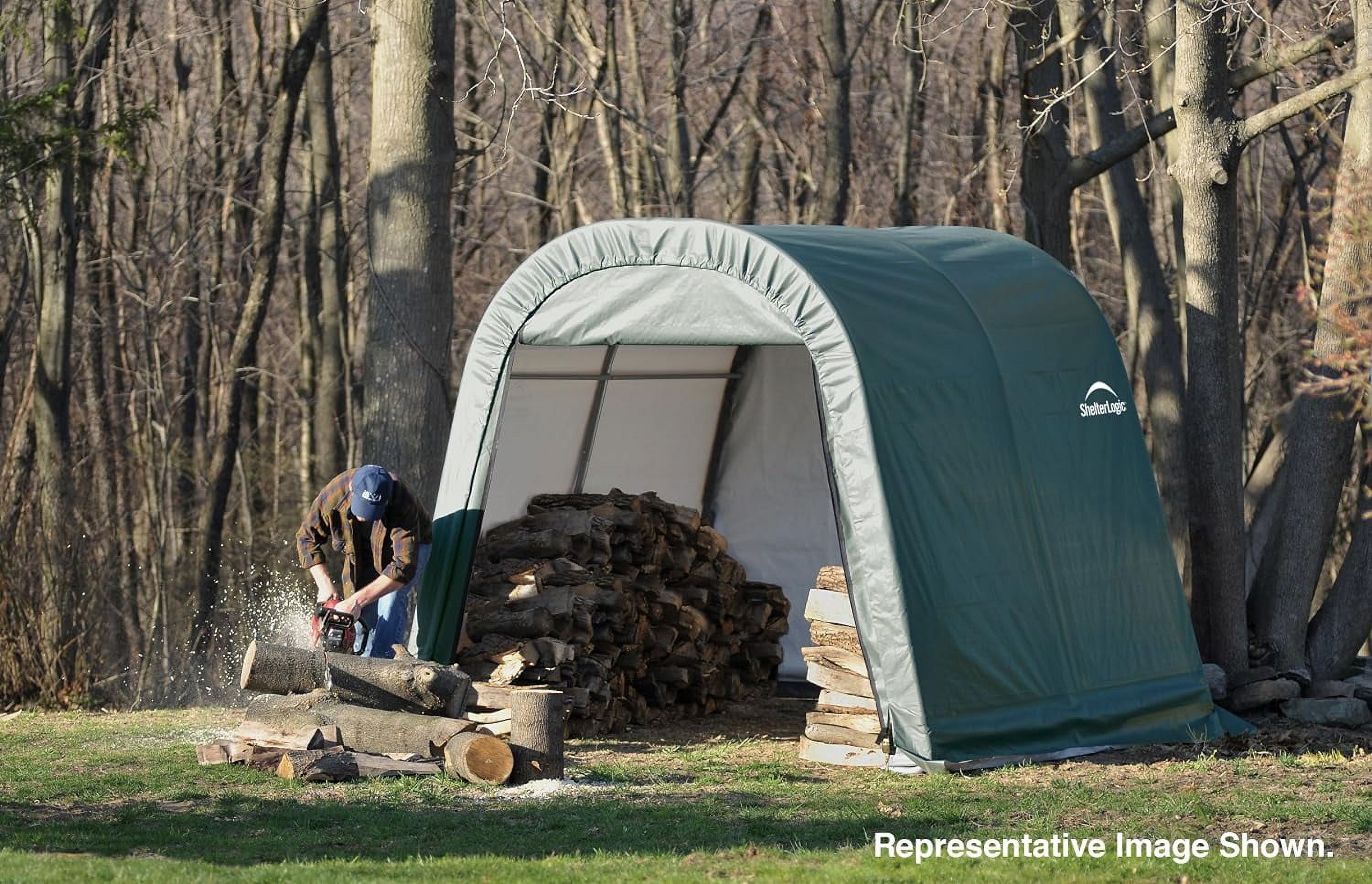 Green 8'x12'x8' Round Style Shelter N278