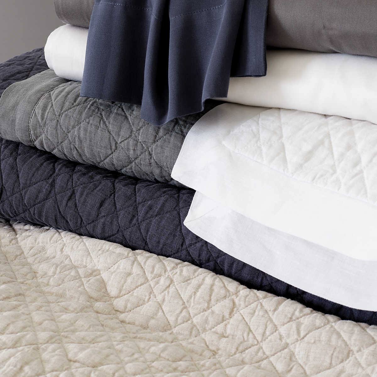 King Washed Linen Ivory Quilt J308866