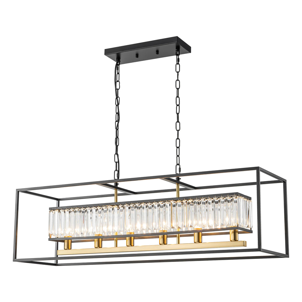 6-Light Rectangular Crystal Chandelier E687445
