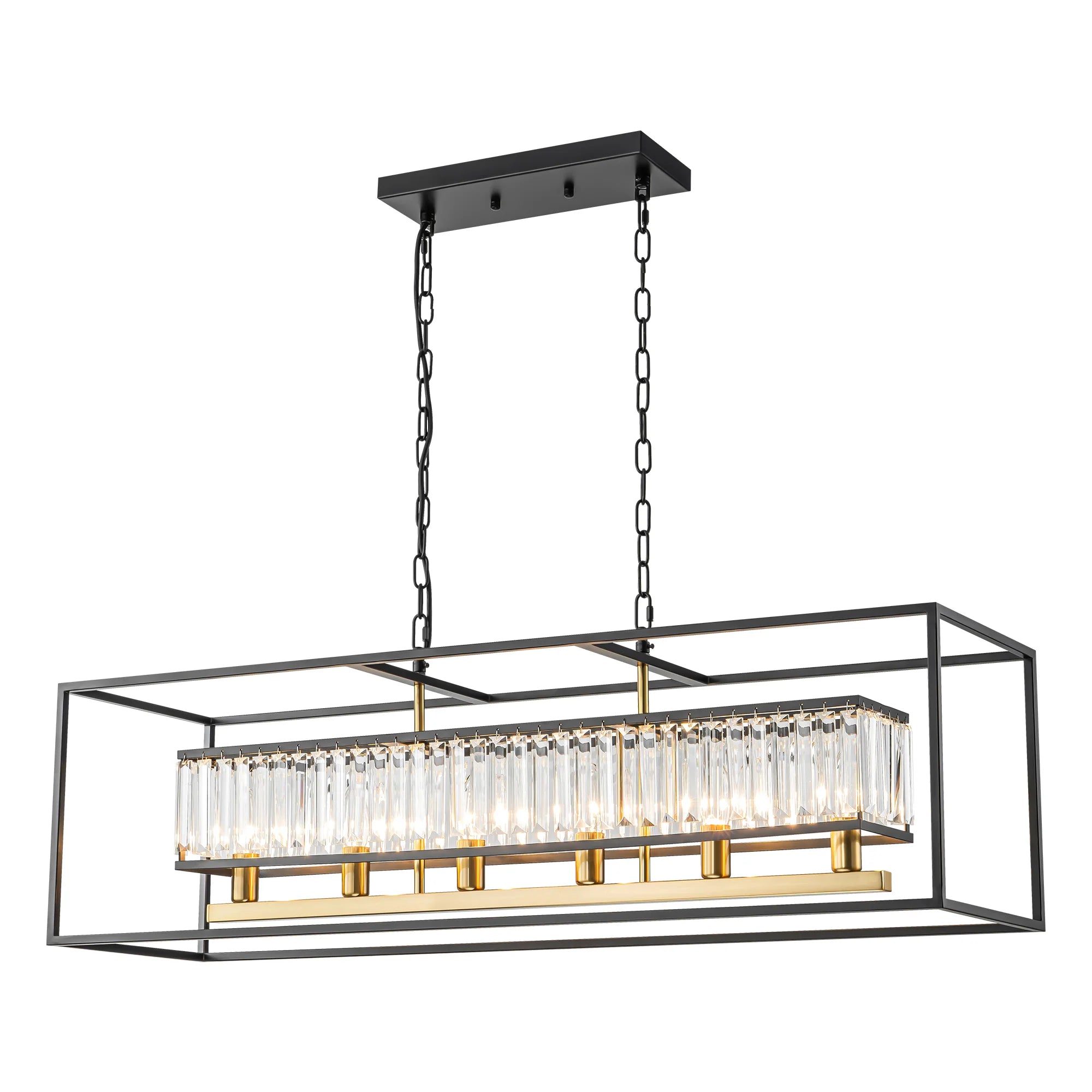 6-Light Rectangular Crystal Chandelier E687445