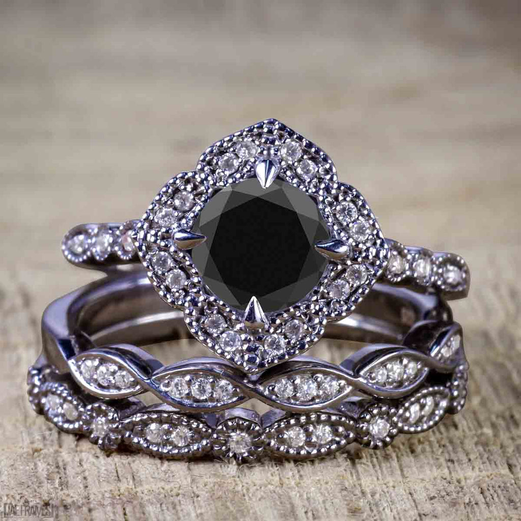 Black Diamond 3pcs Ring Set A8401