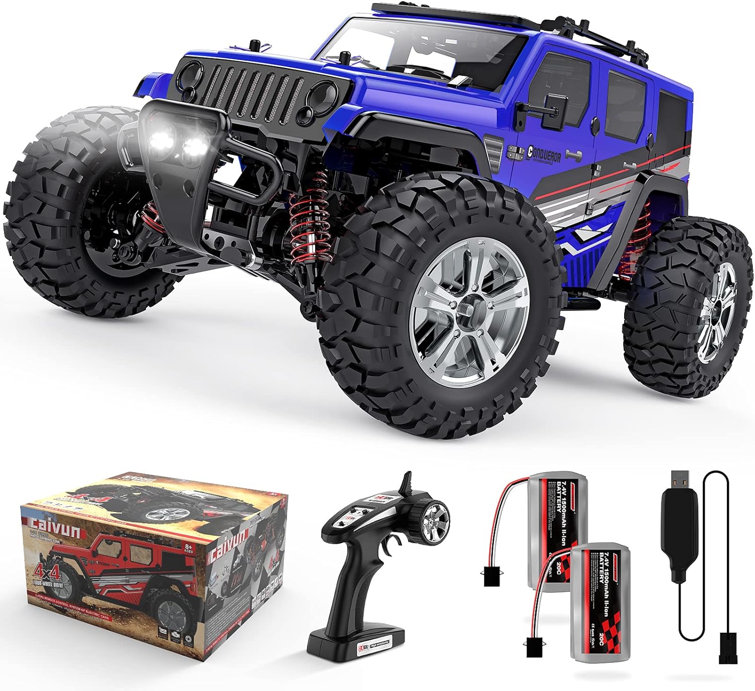 1:14 Scale 4WD RC Trucks with Two 1500mAh Batteries G1169
