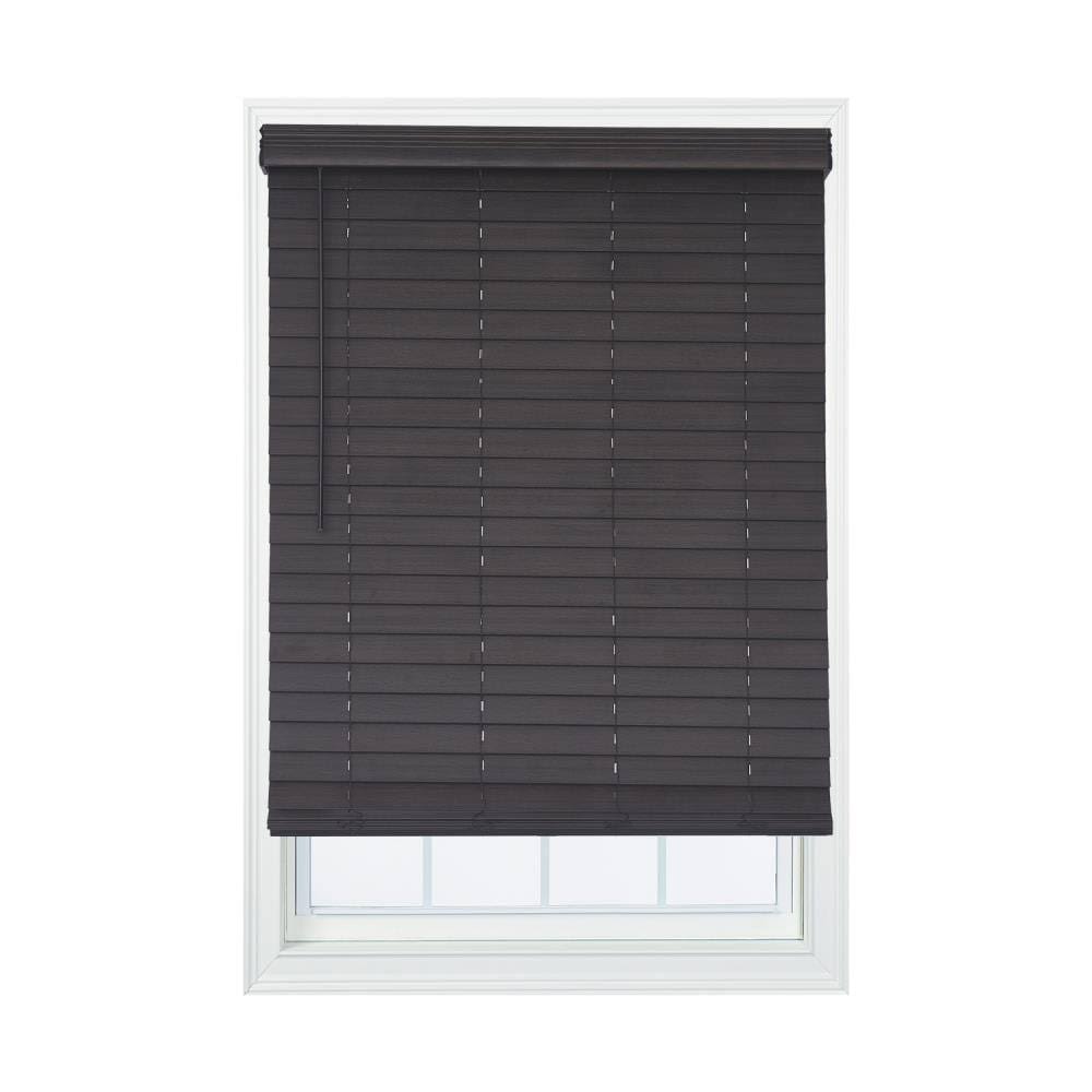 Walnut Faux Wood Room Darkening Horizontal Blinds D898982