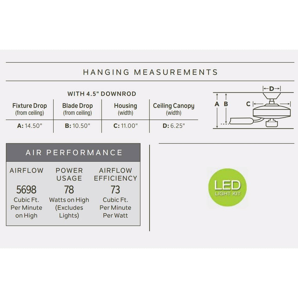 Brushed Stainless Steel LED Ceiling Fan P73515