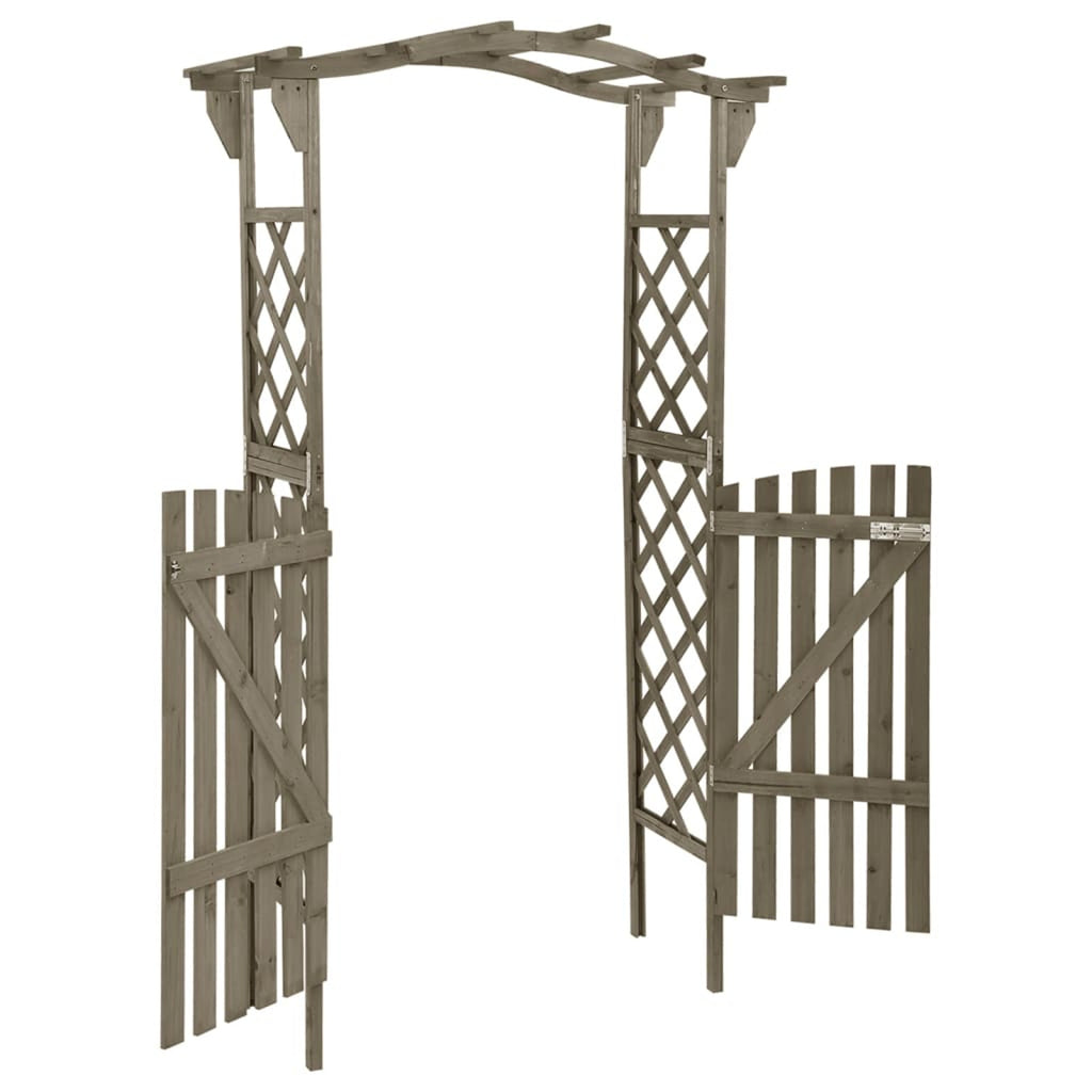 Gray Solid Firwood Pergola with Gate T2326