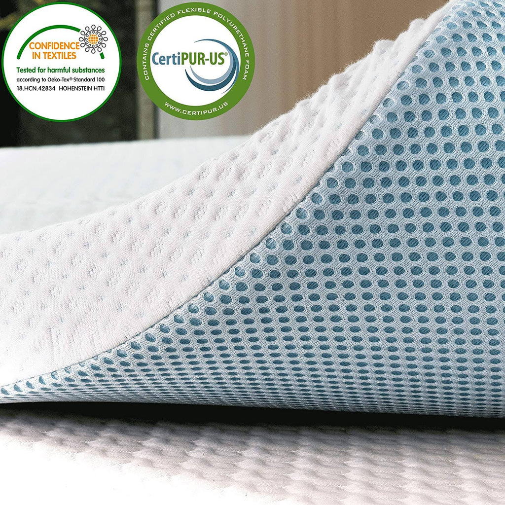 Gel-Infused Memory Foam Mattress Topper with Bamboo Cover O41829
