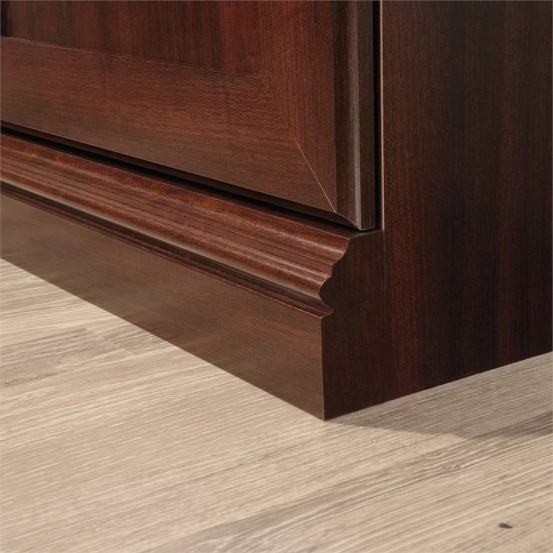 Contemporary 3-Shelf 2-Door Tall Wood Bookcase in Cherry T8933