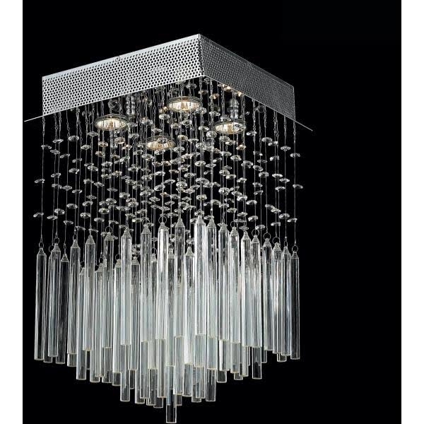 Chrome 4-Light Square Flush Mount Z55726