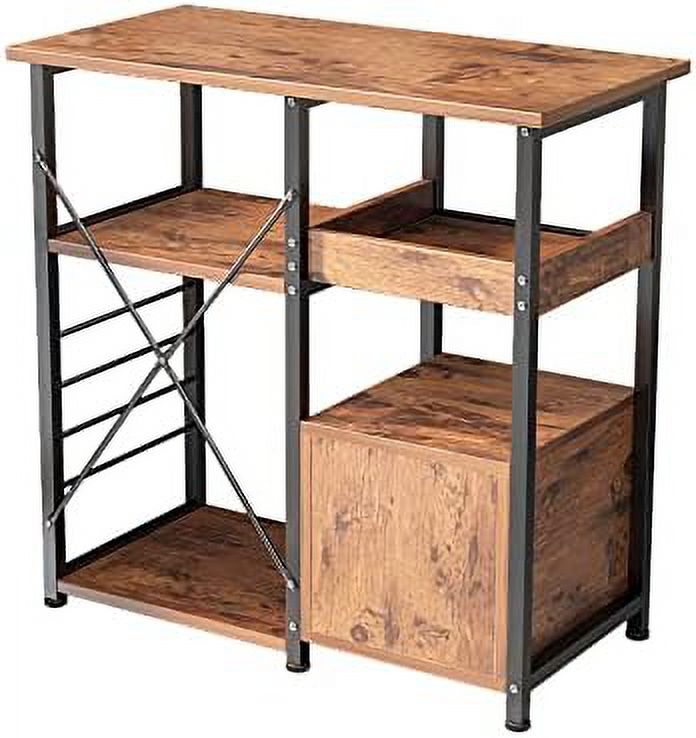 3-Tier Utility Microwave Oven Stand with Cabinet L95792