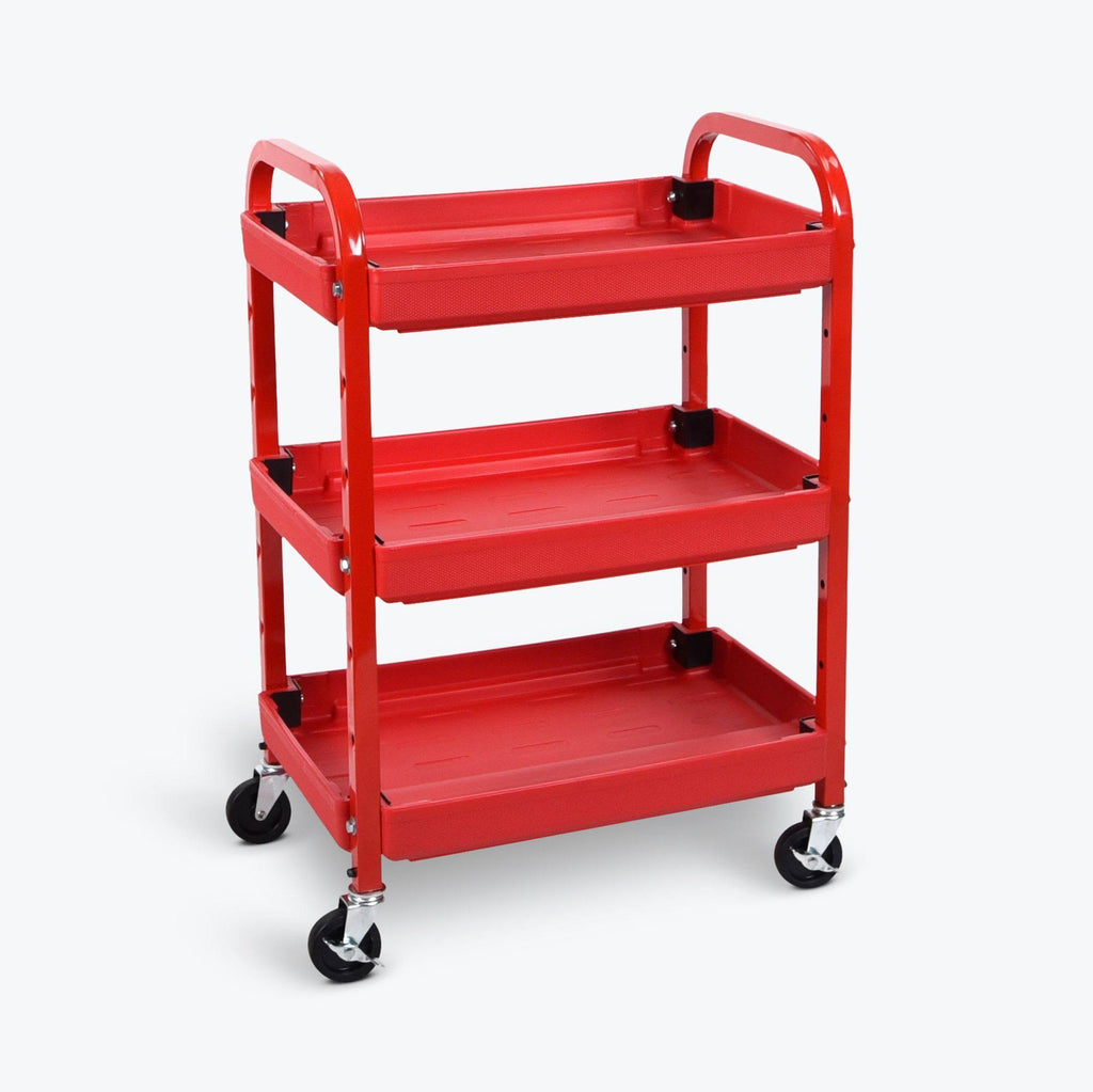 Red 3-Shelf Utility Cart M375246