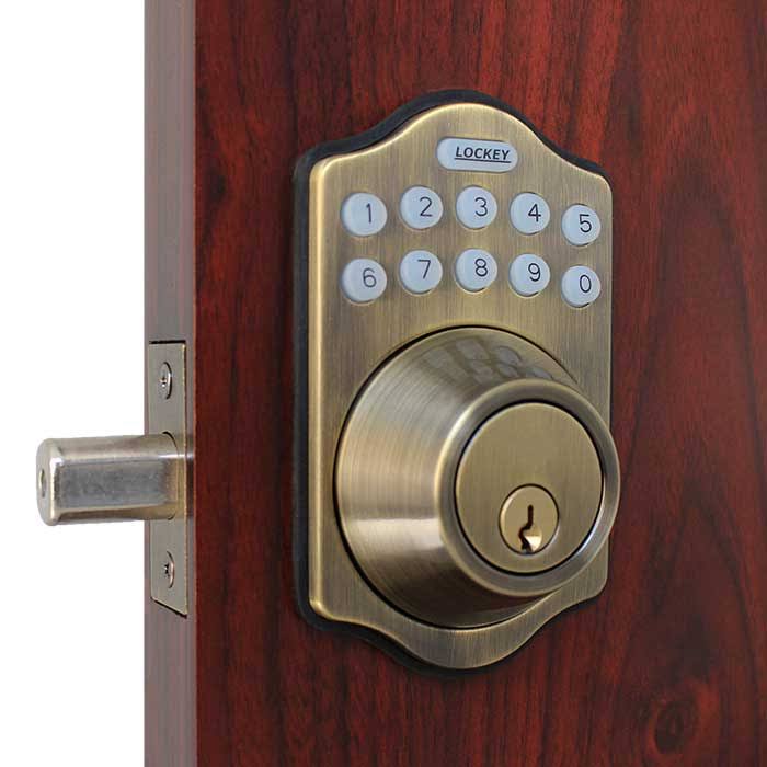 Satin Nickel Electronic Keypad Single Cylinder Deadbolt B4198