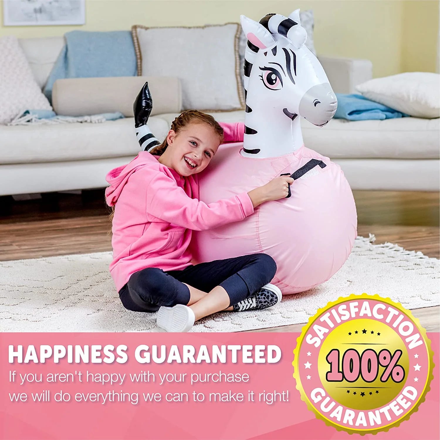 Black Zebra Hopping Animal Bouncer X68766
