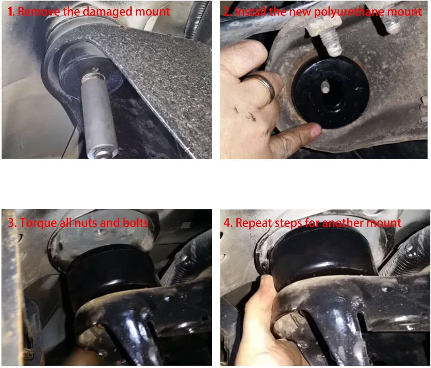 Black Body and Cab Mount Bushing Kit 16 Pcs H8878