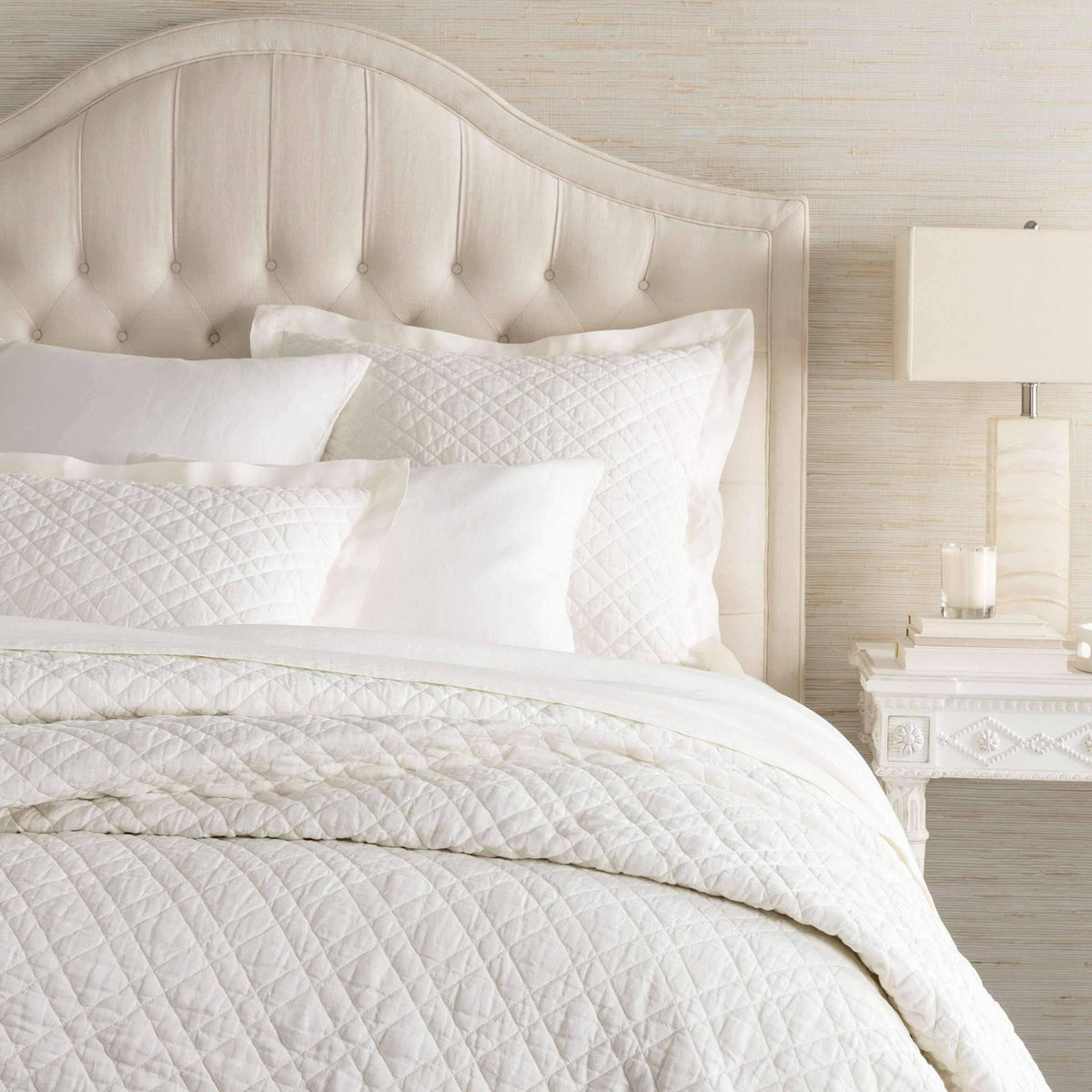 King Washed Linen Ivory Quilt J308866