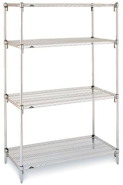 4-Shelf Chrome Wire Shelving Starter Unit D1664