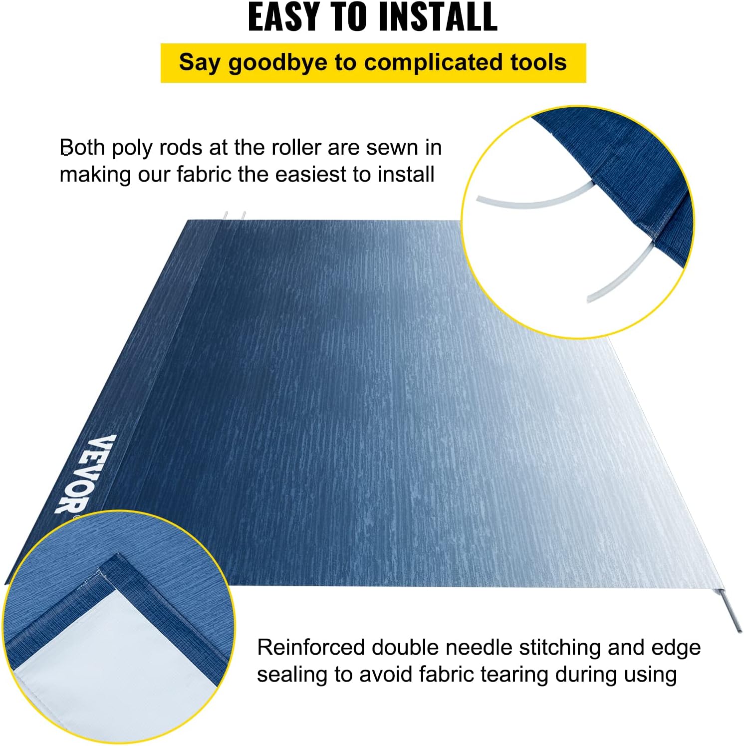 Slate Blue 15oz Vinyl RV Awning Replacement Fabric L8149