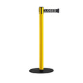 Yellow Steel Stanchion Retractable Belt Barriers K93330
