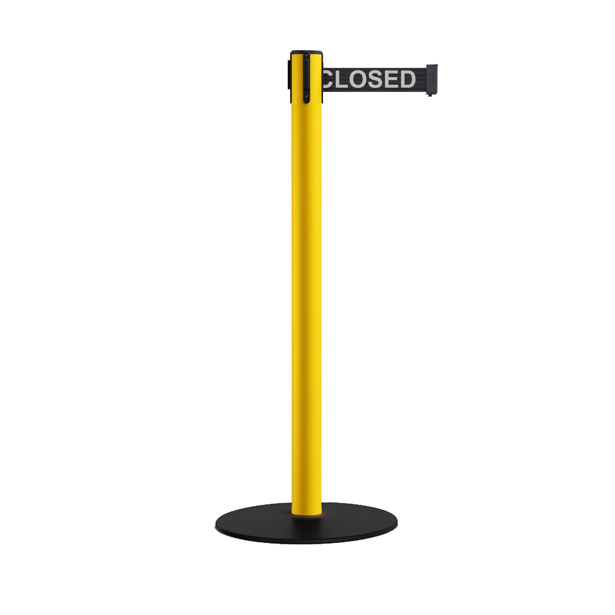 Yellow Steel Stanchion Retractable Belt Barriers K93330