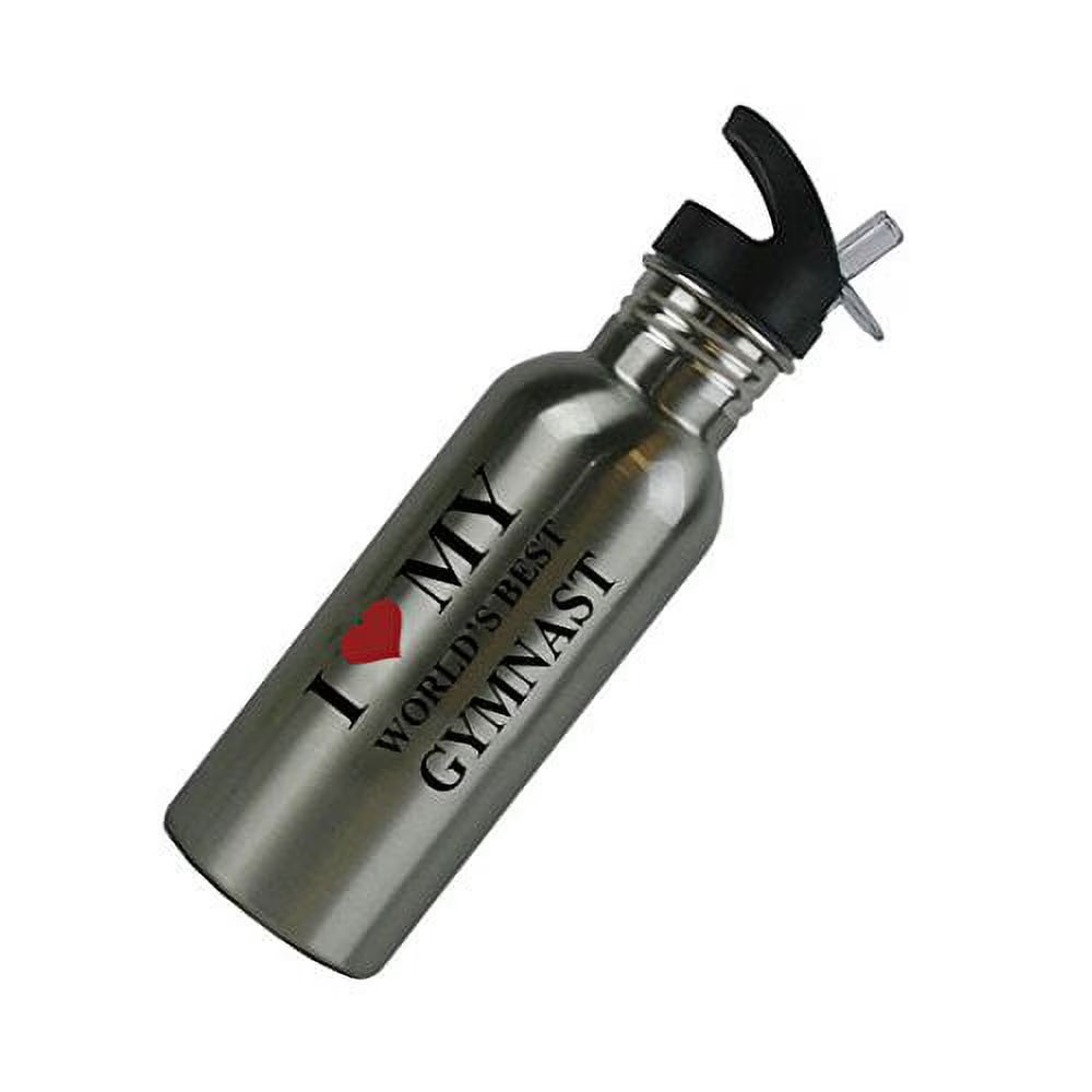 Red Stainless Steel Sport Water Bottle with Straw Top 20 Ounce A17356