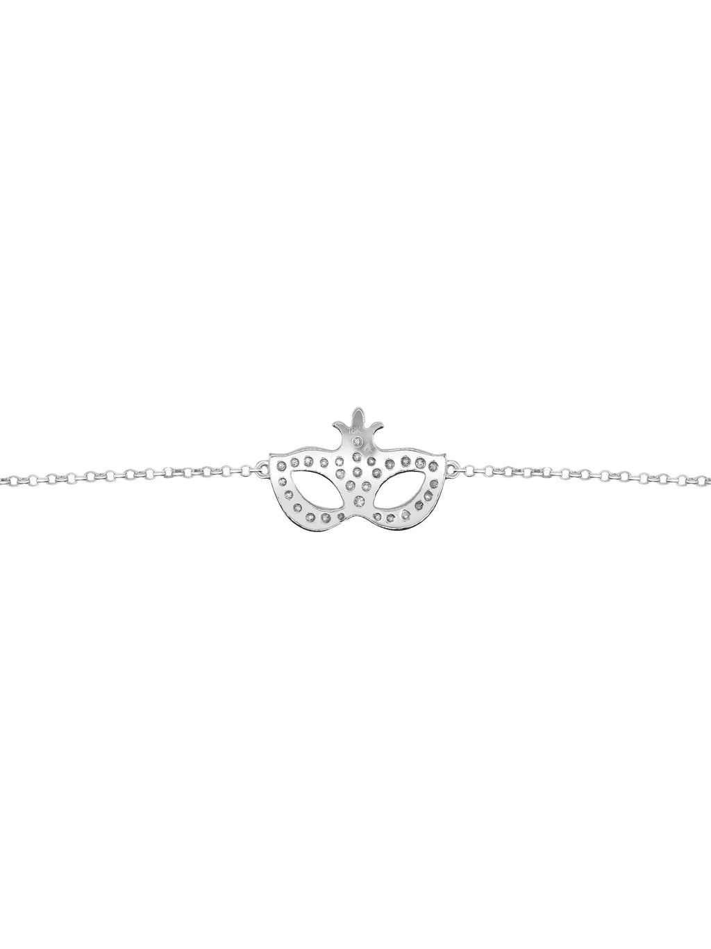 18K White Gold Diamond Masquerade Mask Bracelet O44617