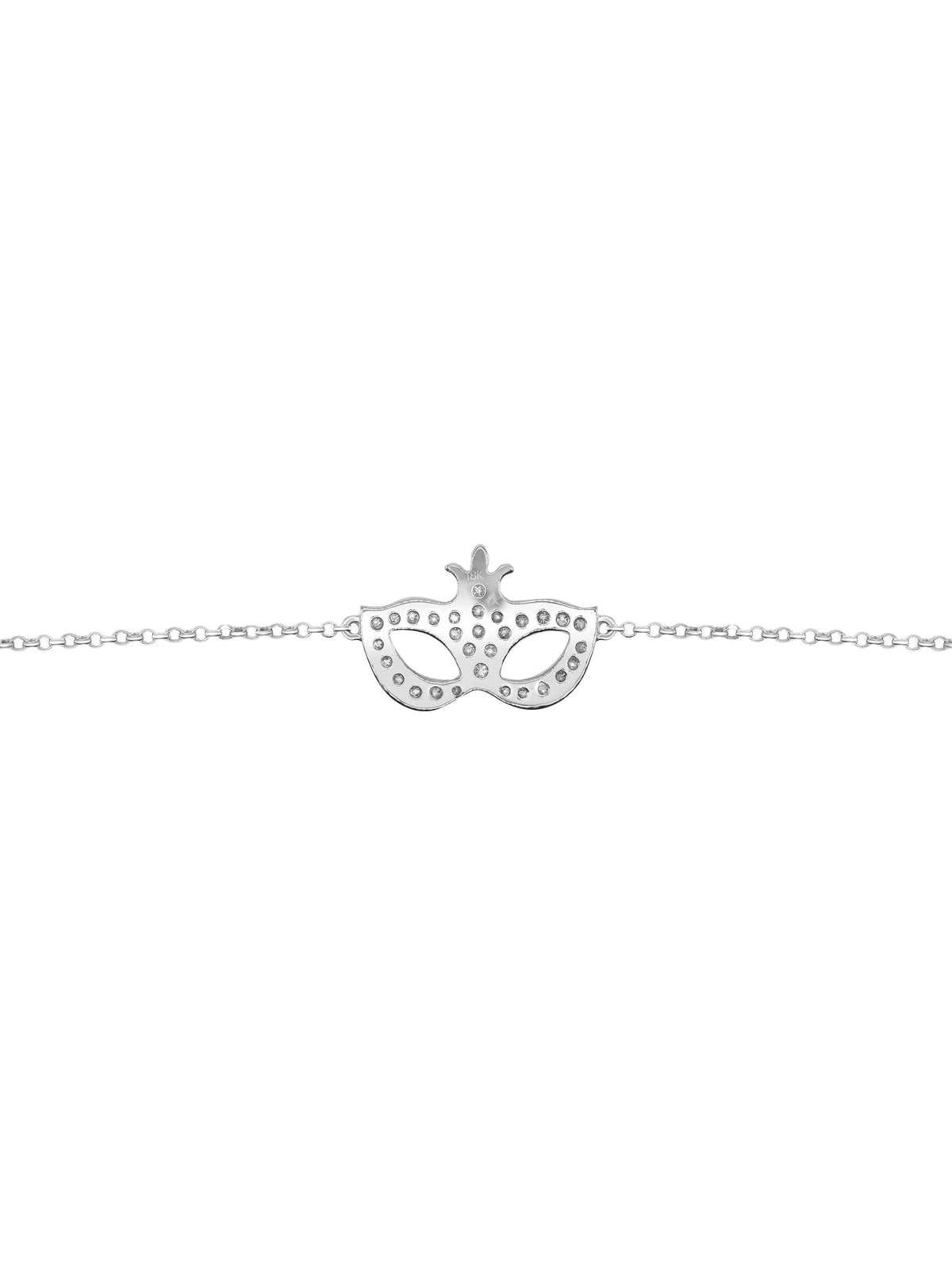 18K White Gold Diamond Masquerade Mask Bracelet O44617