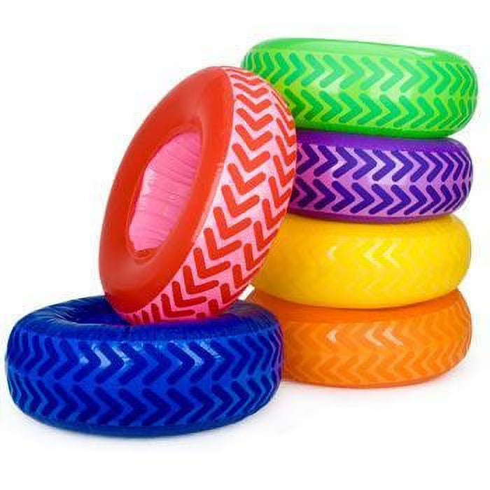 6 Pieces Inflatable Obstacle Course Tires Y418887