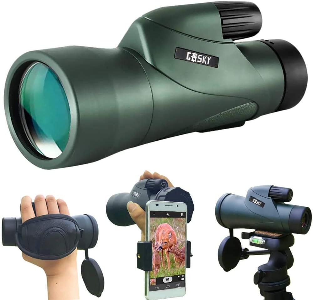 12x55 Waterproof Monocular Telescope with Phone Holder X30449