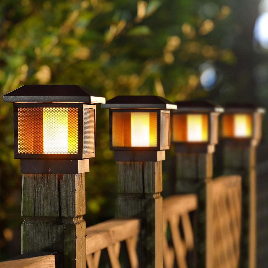 6 Pack Solar Post Cap Lights for 4x4 5x5 6x6 Wood Posts T466