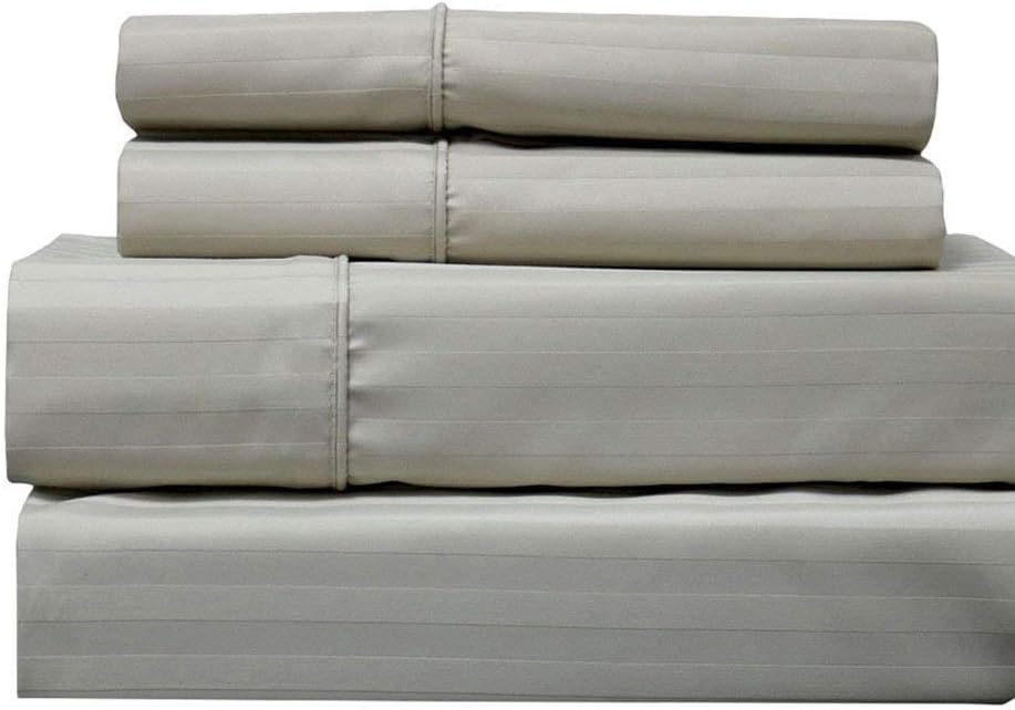 White 4 Piece Cotton Blend Sateen Bed Sheets, Cal King Z3235