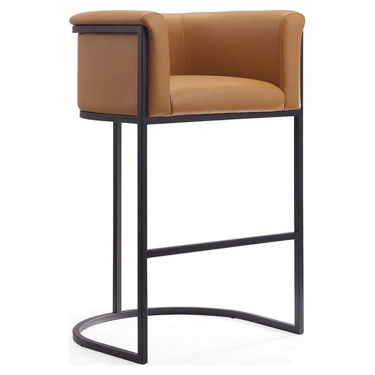 Camel and Black Metal Barstool (Set of 3) N116715