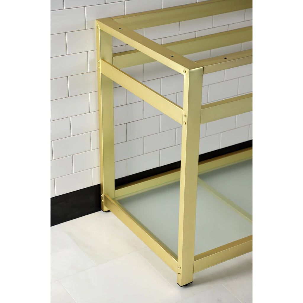 Oil Rubbed Bronze Console Sink Base with Glass Shelf S7276