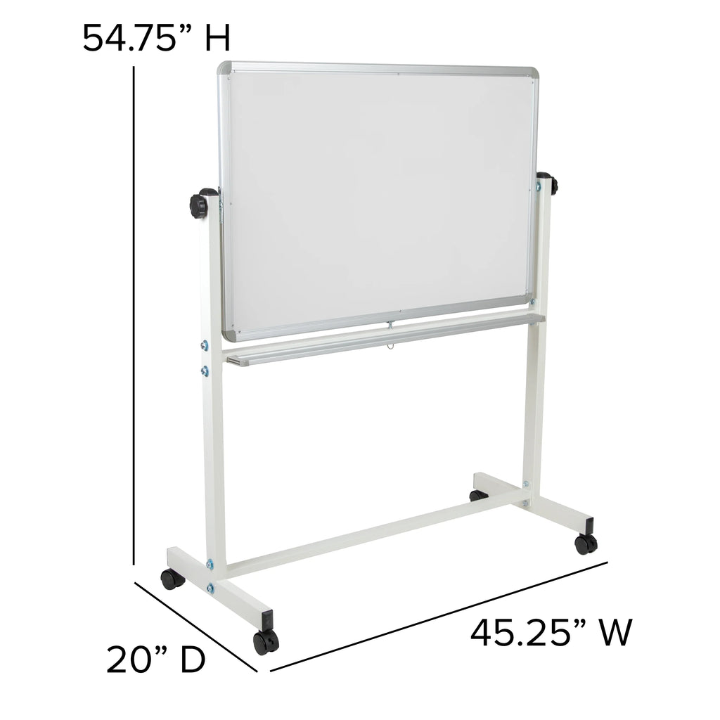 Double-Sided Mobile White Board with Pen Tray T1520