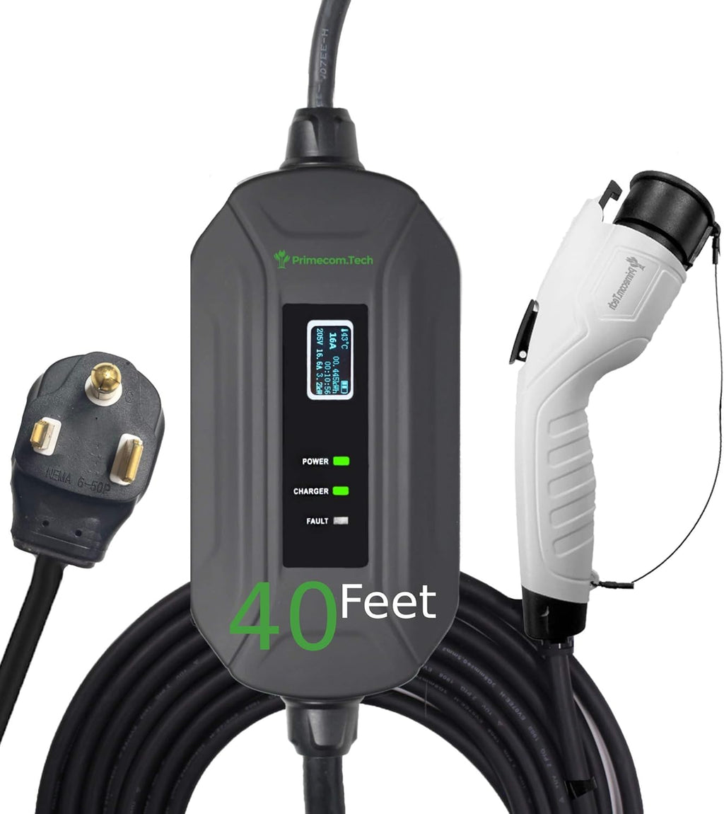 Portable Level 2 EV Charger, 16Amp, 30 Feet Lengths U508142