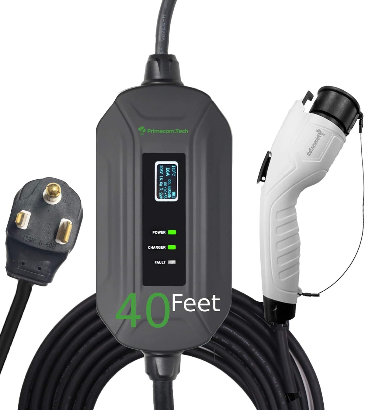 Portable Level 2 EV Charger, 16Amp, 30 Feet Lengths U508142