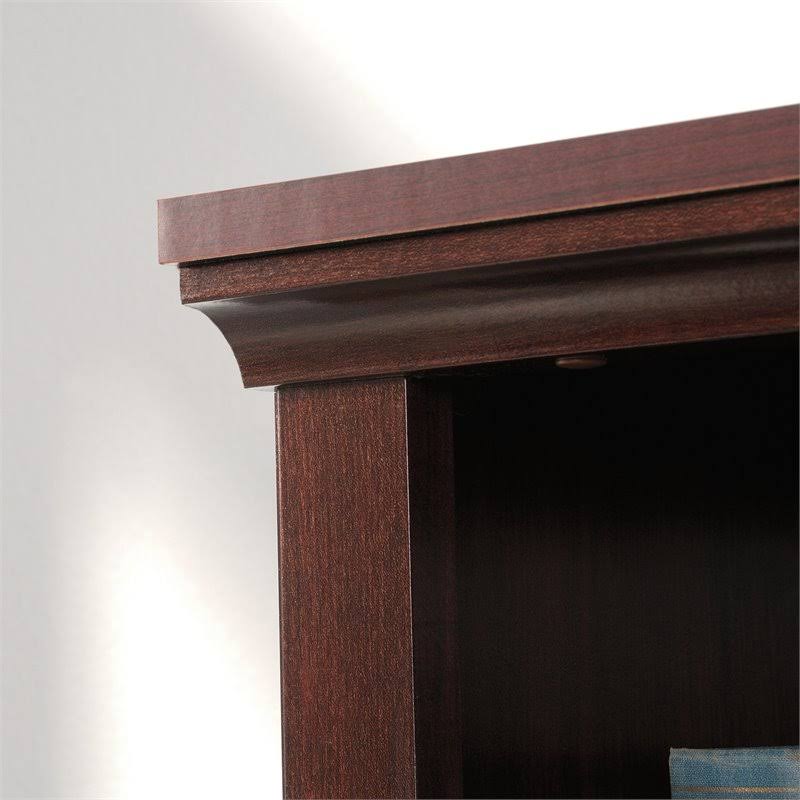 Contemporary 3-Shelf 2-Door Tall Wood Bookcase in Cherry T8933