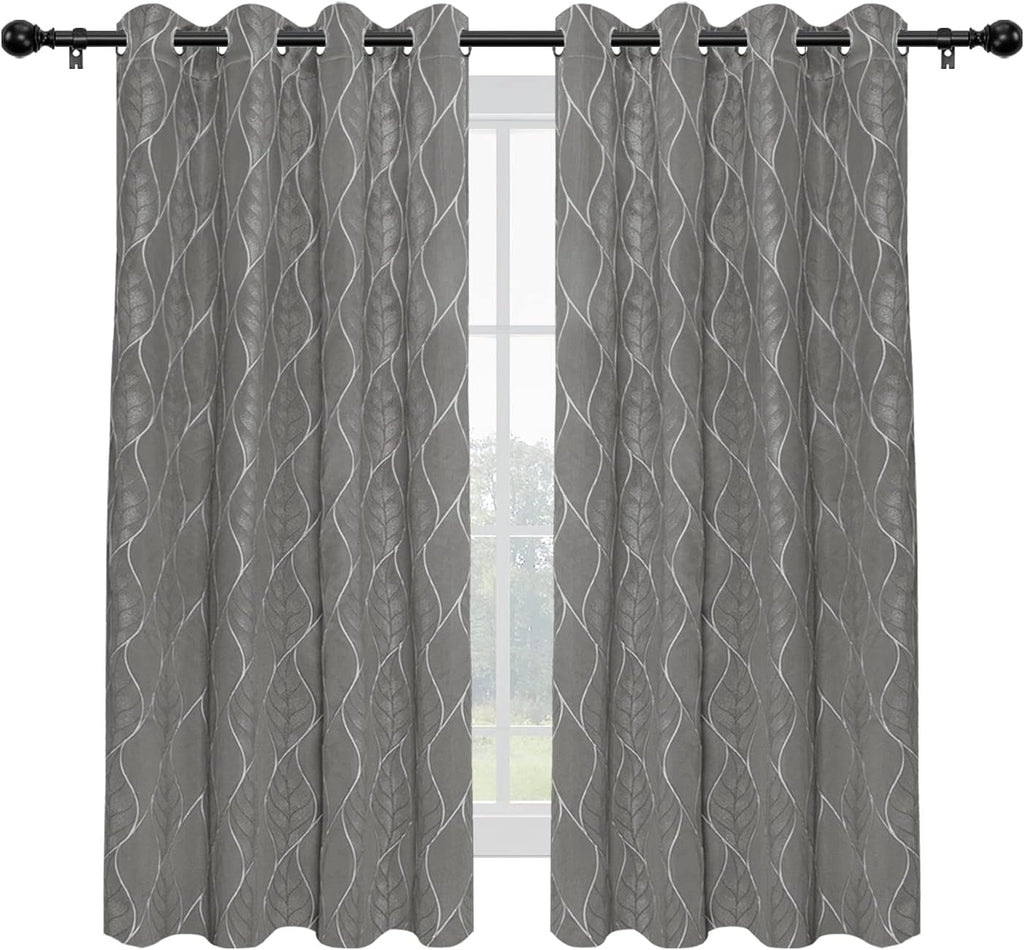 3D Jacquard 100% Blackout Curtain, 2 Panels, 52x63 in, Camel M925