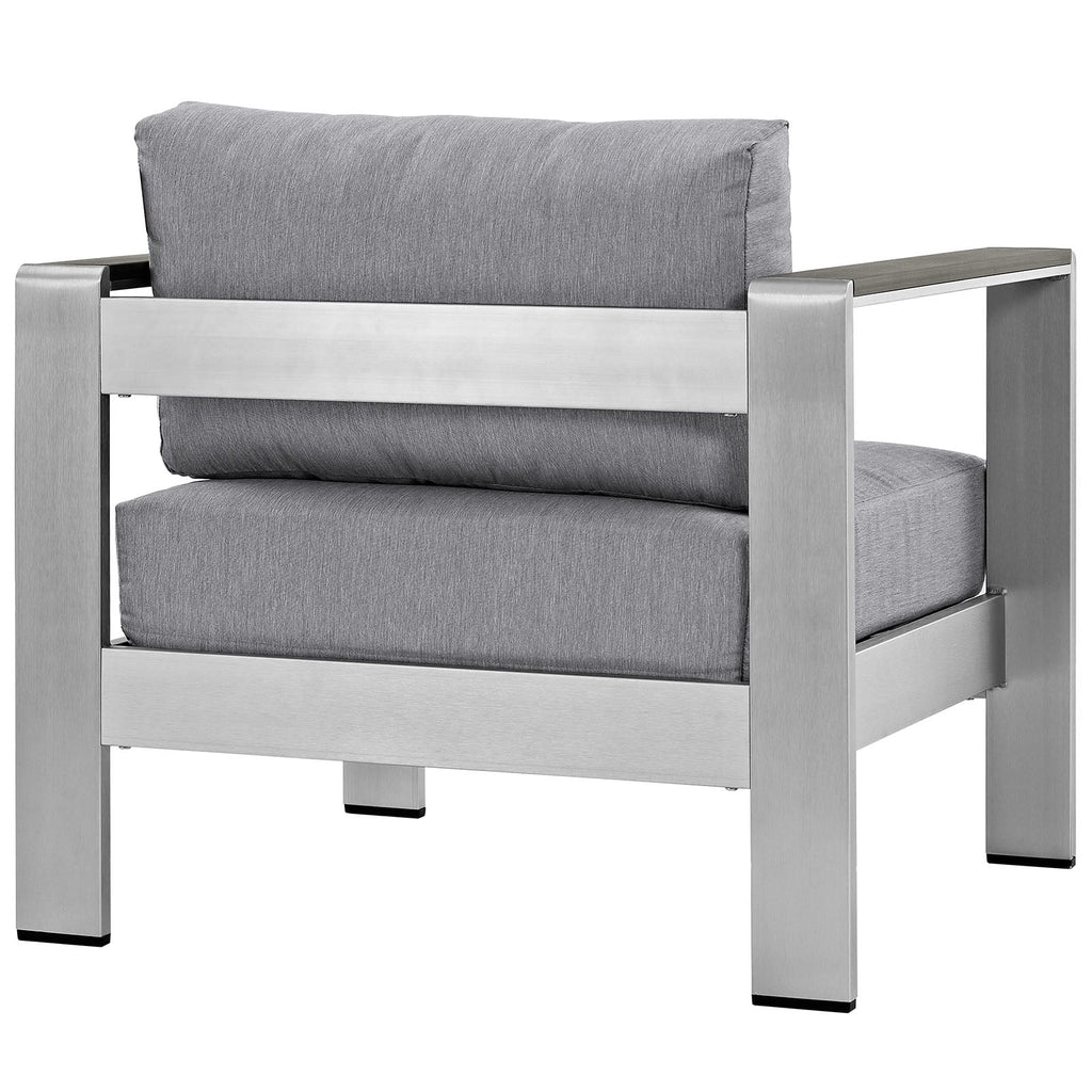 Silver Gray Aluminum Outdoor Armchair W8048