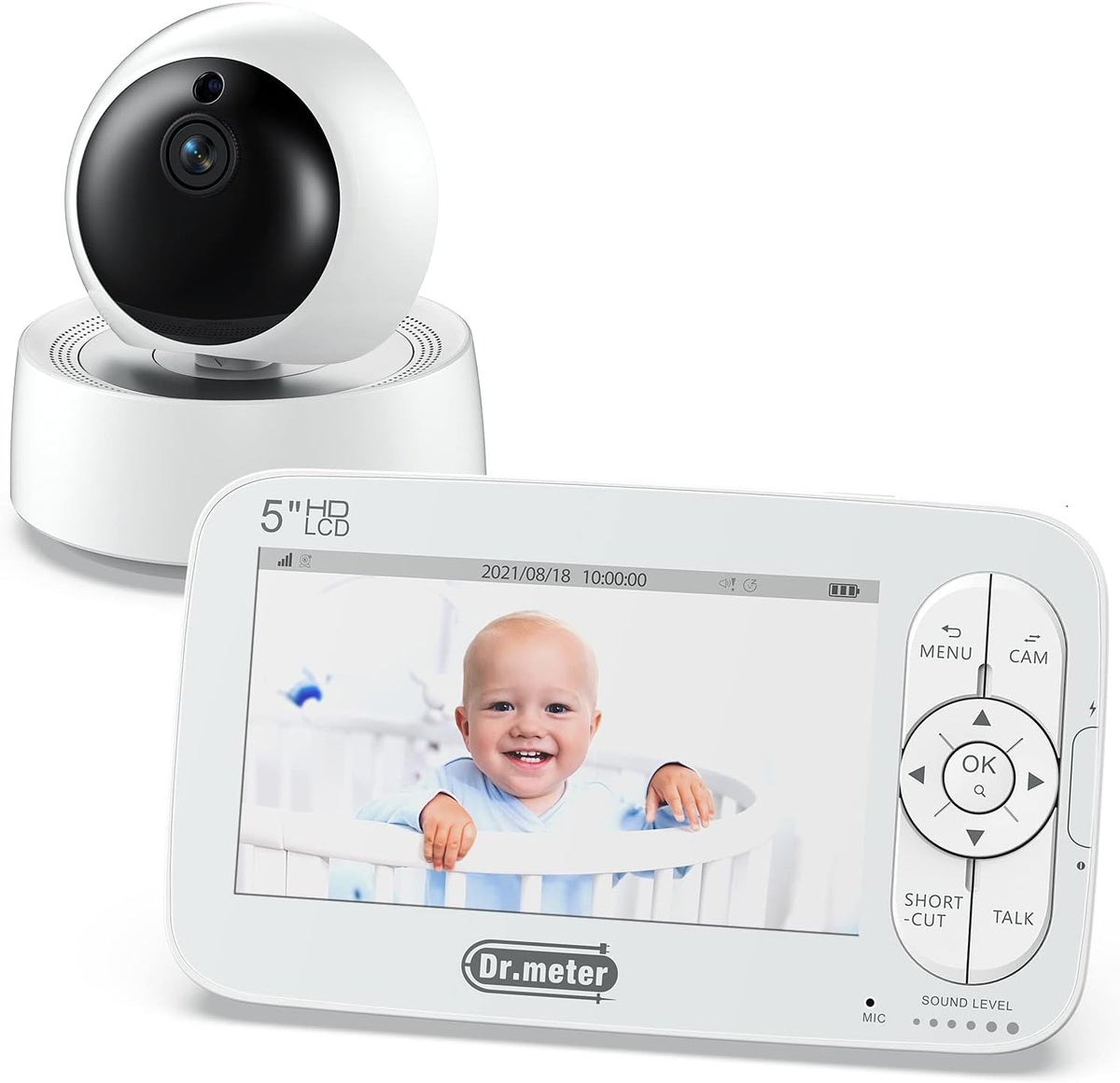 5'' 720p Video Baby Monitor with 2 Cameras D960492