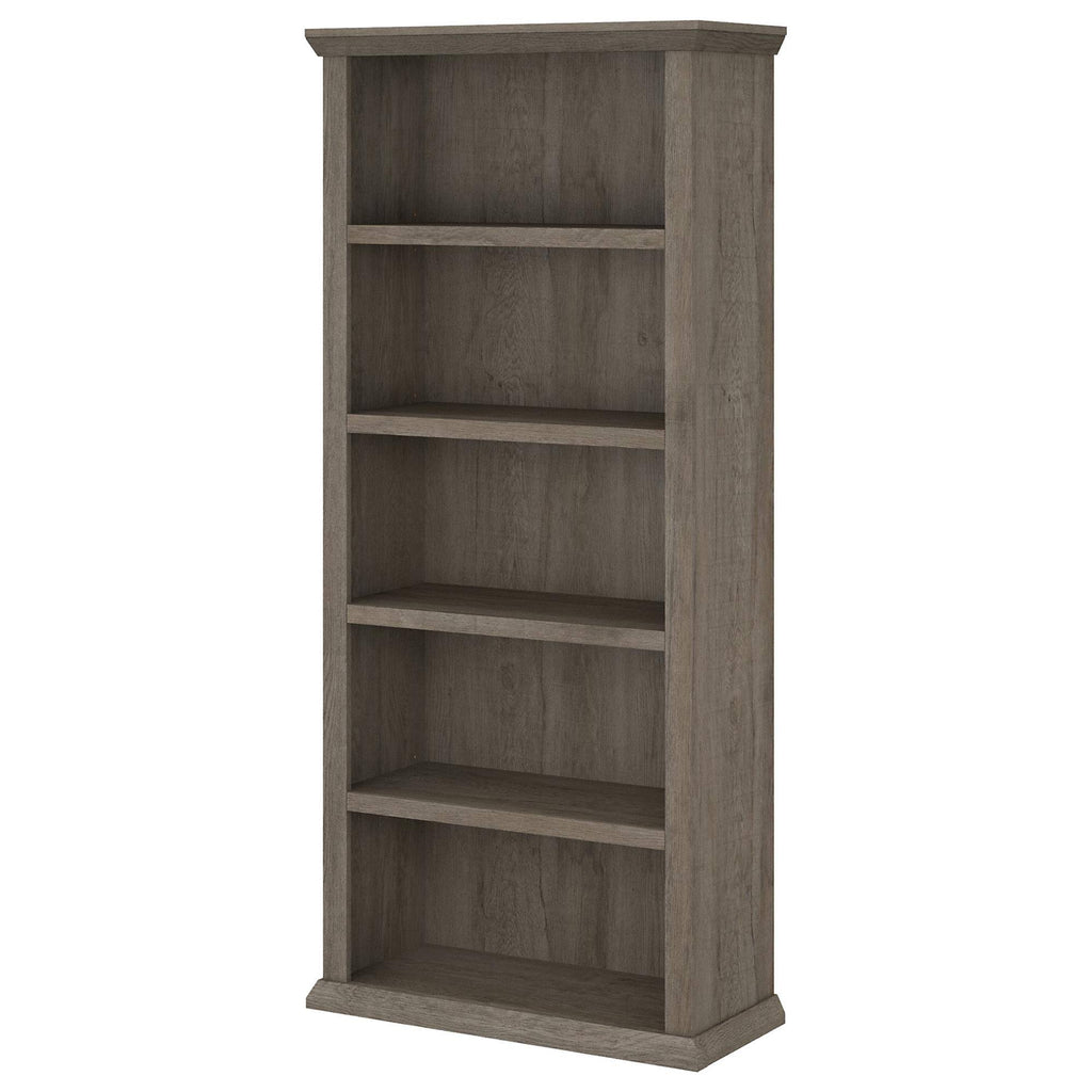 Tall 5 Shelf Bookcase, Restored Gray K6412